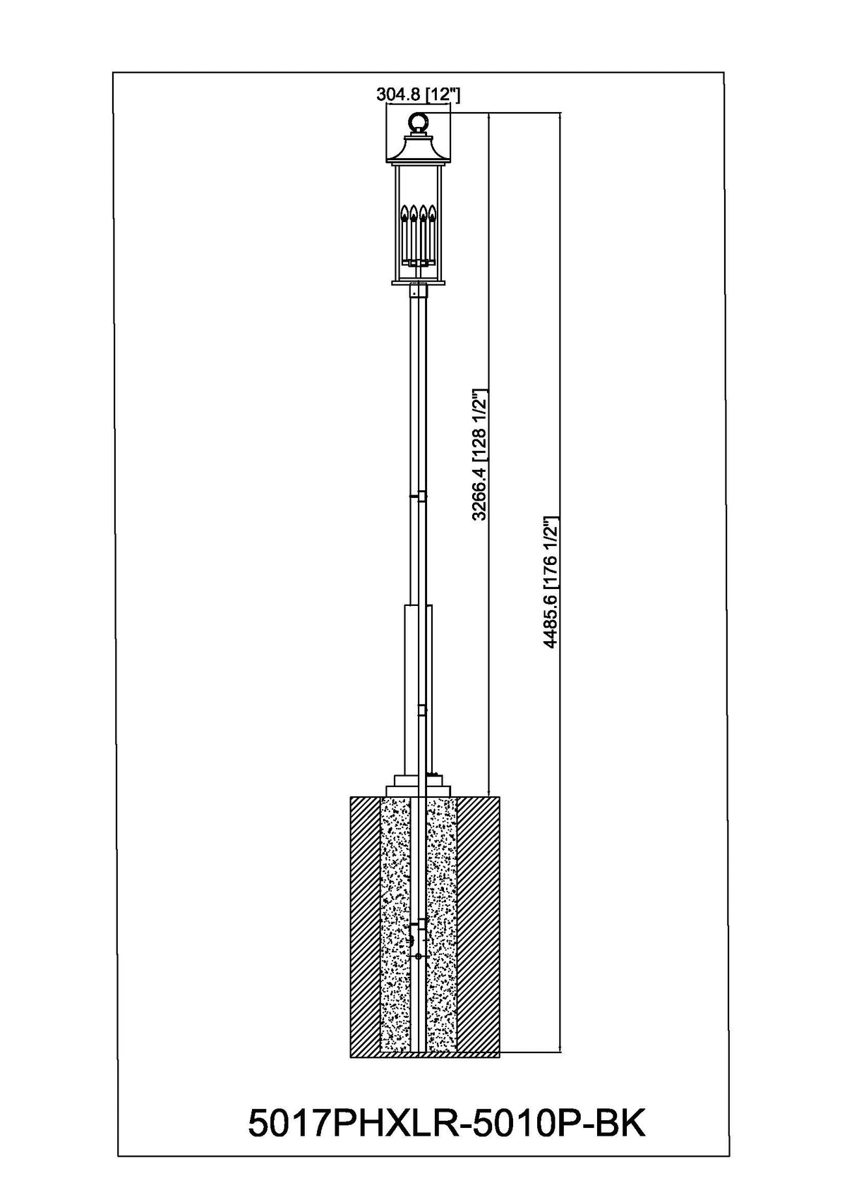 Tiberius 6 Light Outdoor Post Mounted Fixture