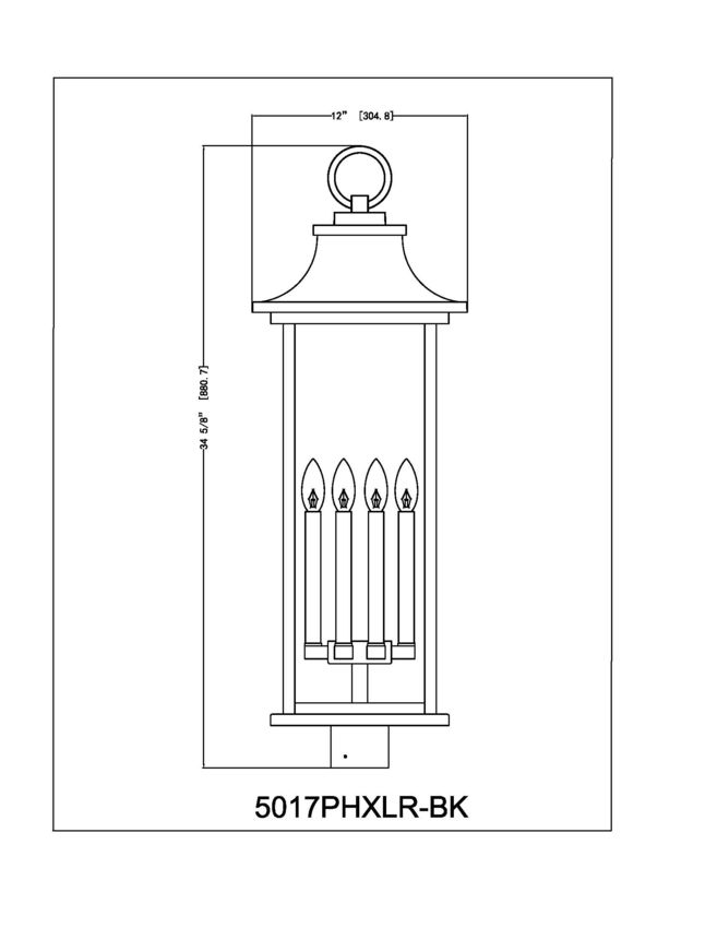 Tiberius 34.75-in Outdoor Post Mount