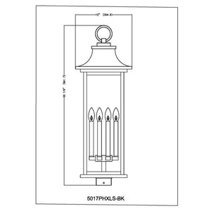 Tiberius 34-in Outdoor Post Mount
