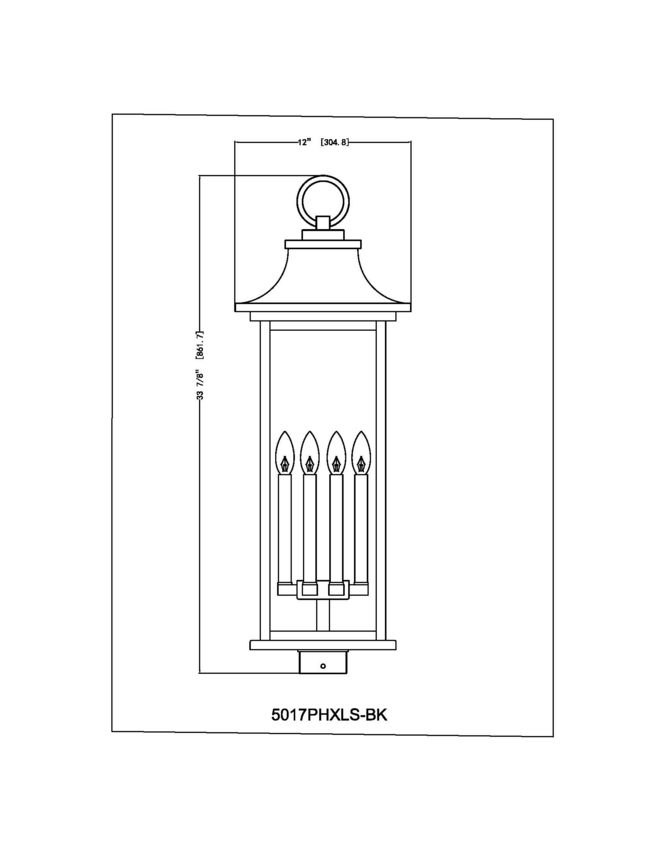 Tiberius 34-in Outdoor Post Mount