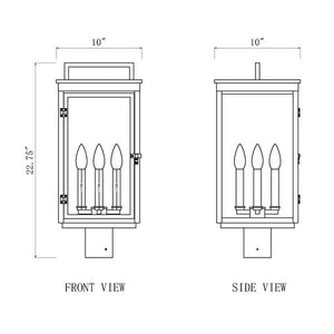 Hartwell 22.75-in Outdoor Post Mount