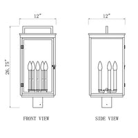 Hartwell 26.75-in Outdoor Post Mount