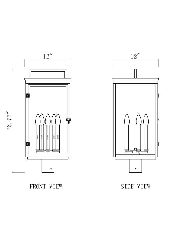 Hartwell 26.75-in Outdoor Post Mount