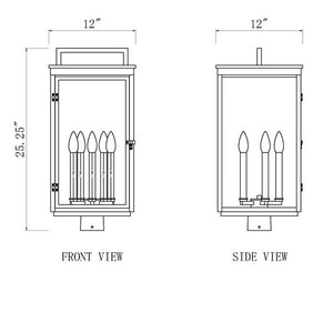 Hartwell 25.25-in Outdoor Post Mount