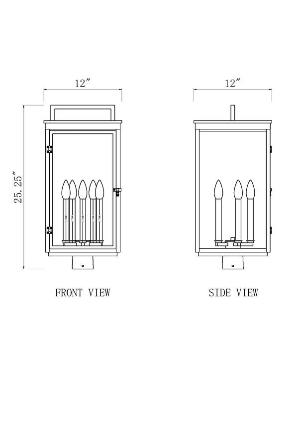 Hartwell 25.25-in Outdoor Post Mount