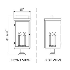 Hartwell 6 Light Outdoor Pier Mounted Fixture