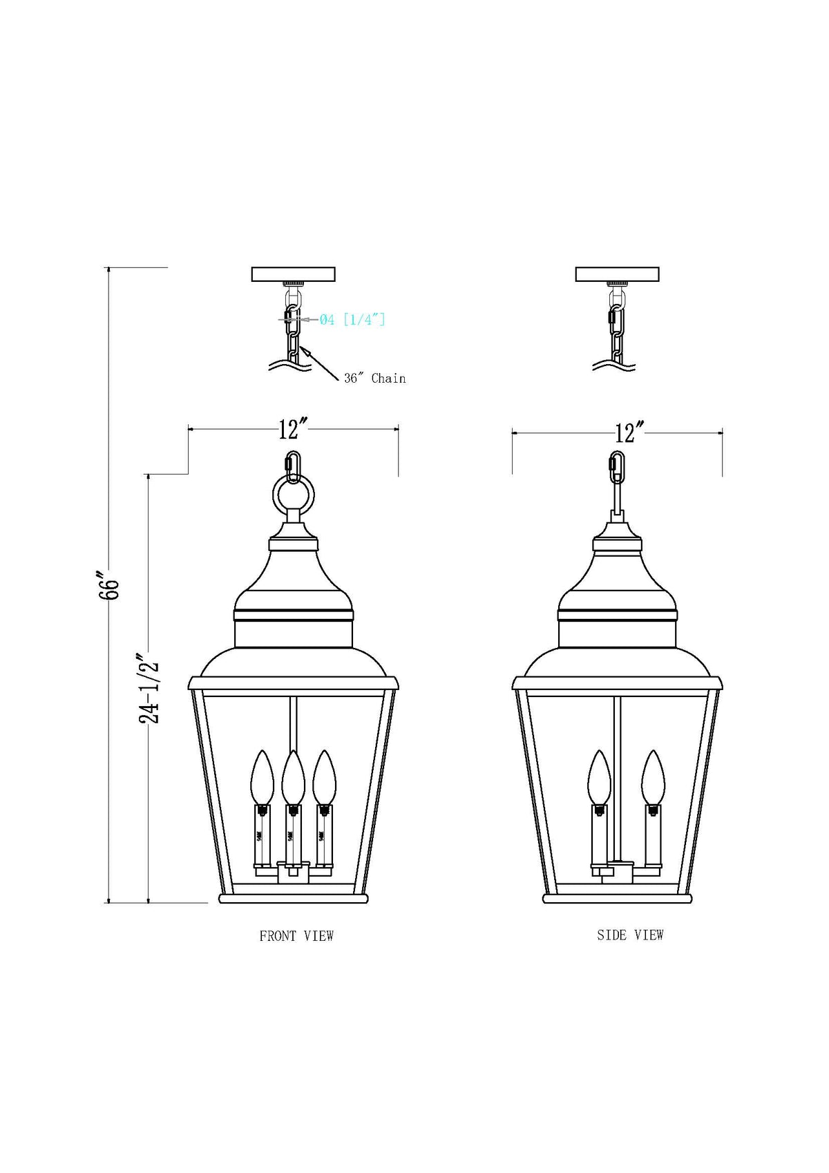 Raphael 12-in Outdoor Hanging