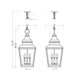 Raphael 14-in Outdoor Hanging