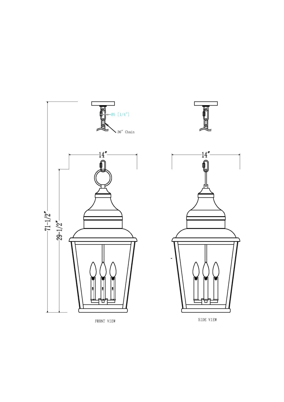 Raphael 14-in Outdoor Hanging