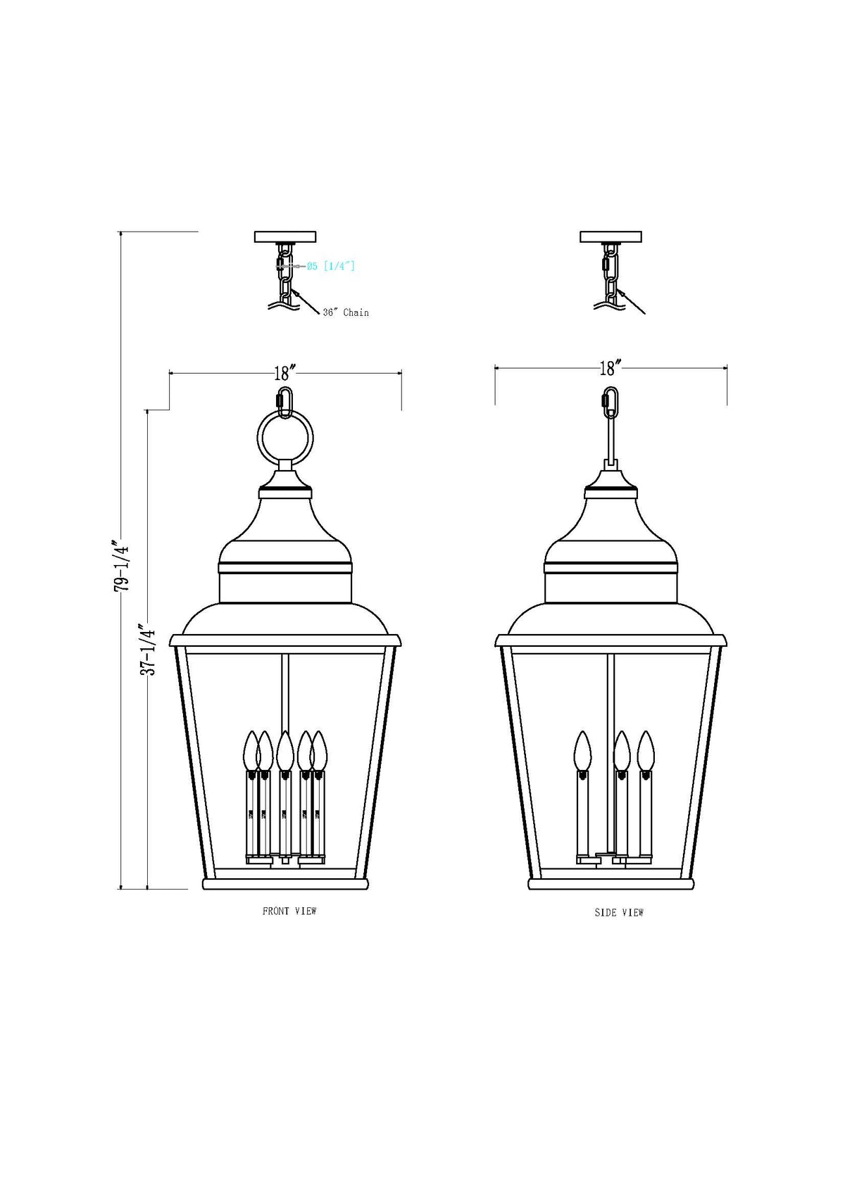 Raphael 18-in Outdoor Hanging
