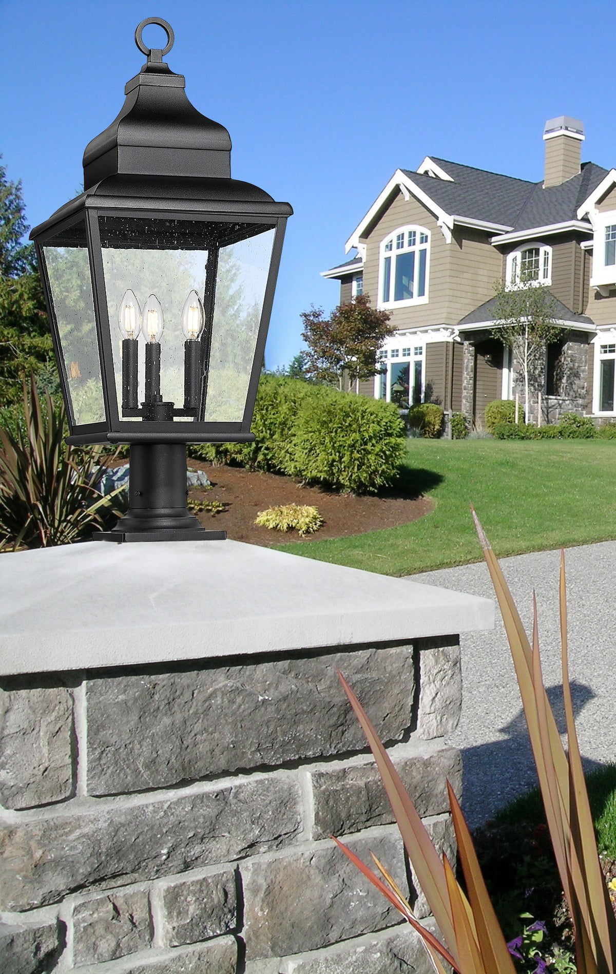 Raphael 3 Light Outdoor Pier Mounted Fixture