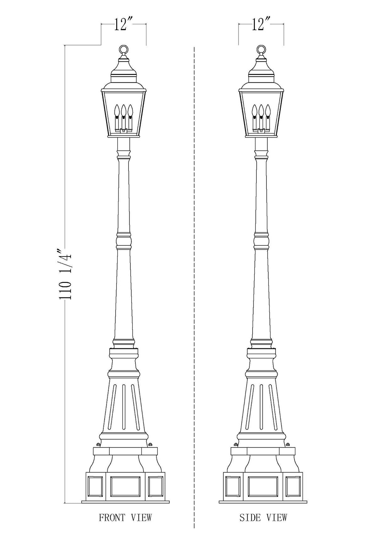 Raphael 3 Light Outdoor Post Mounted Fixture