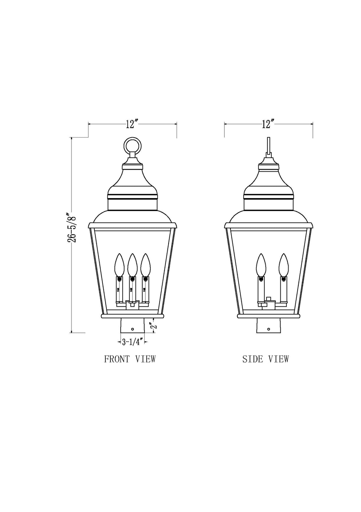Raphael 3 Light Outdoor Post Mount Fixture