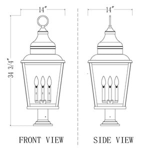 Raphael 4 Light Outdoor Pier Mounted Fixture