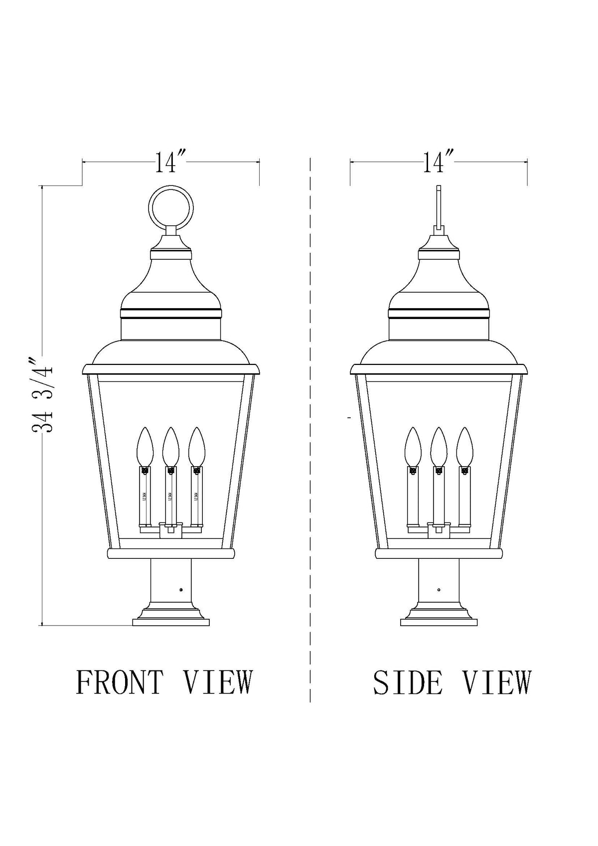 Raphael 4 Light Outdoor Pier Mounted Fixture