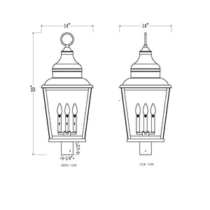 Raphael 4 Light Outdoor Post Mount Fixture