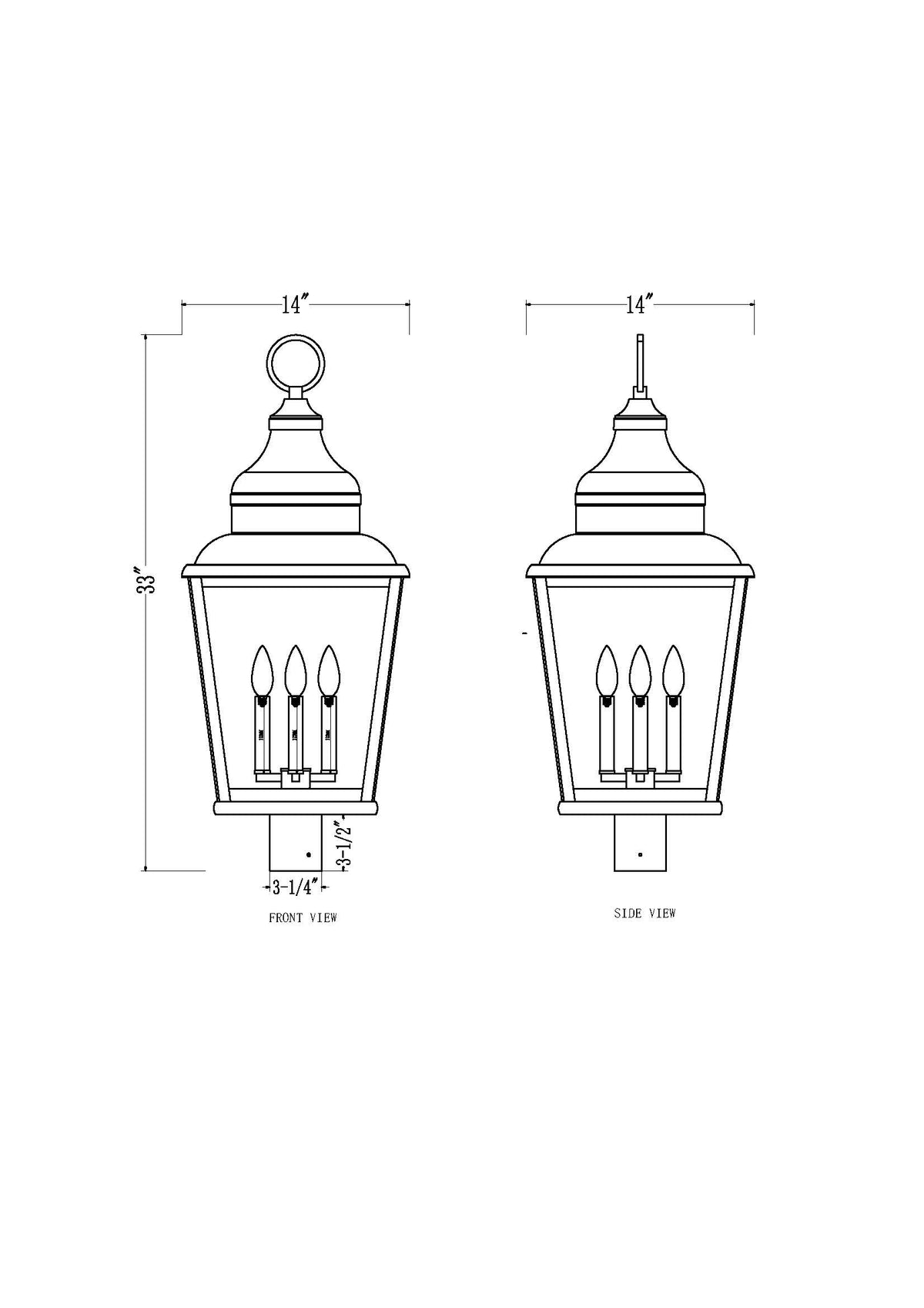 Raphael 4 Light Outdoor Post Mount Fixture
