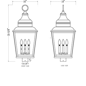 Raphael 4 Light Outdoor Post Mount Fixture