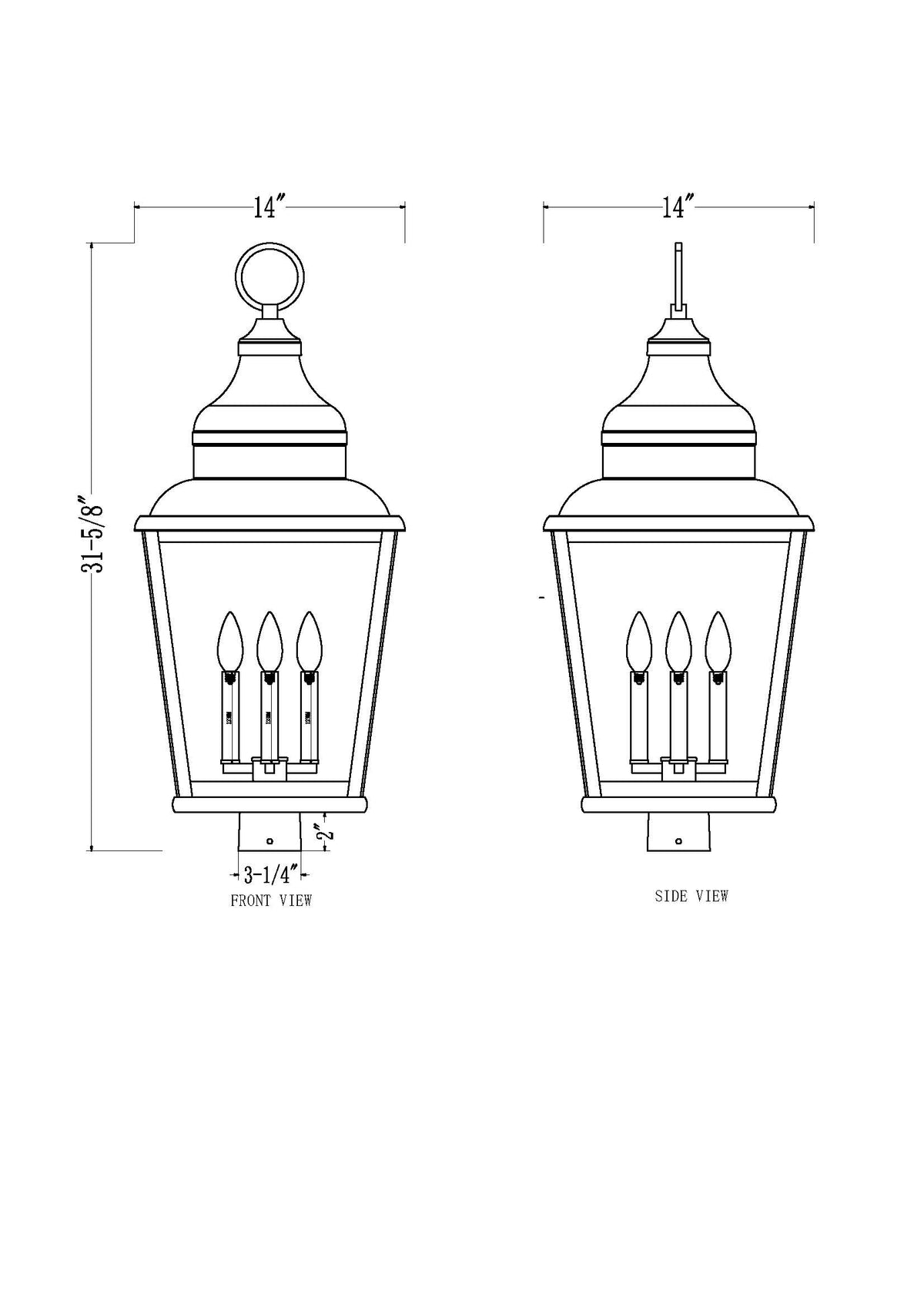 Raphael 4 Light Outdoor Post Mount Fixture