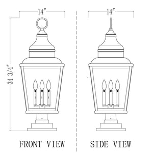 Raphael 4 Light Outdoor Pier Mounted Fixture