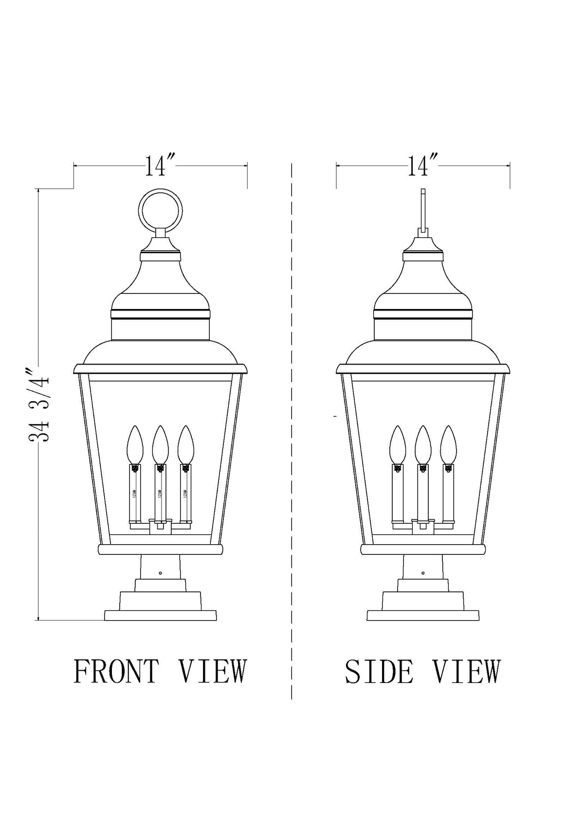Raphael 4 Light Outdoor Pier Mounted Fixture