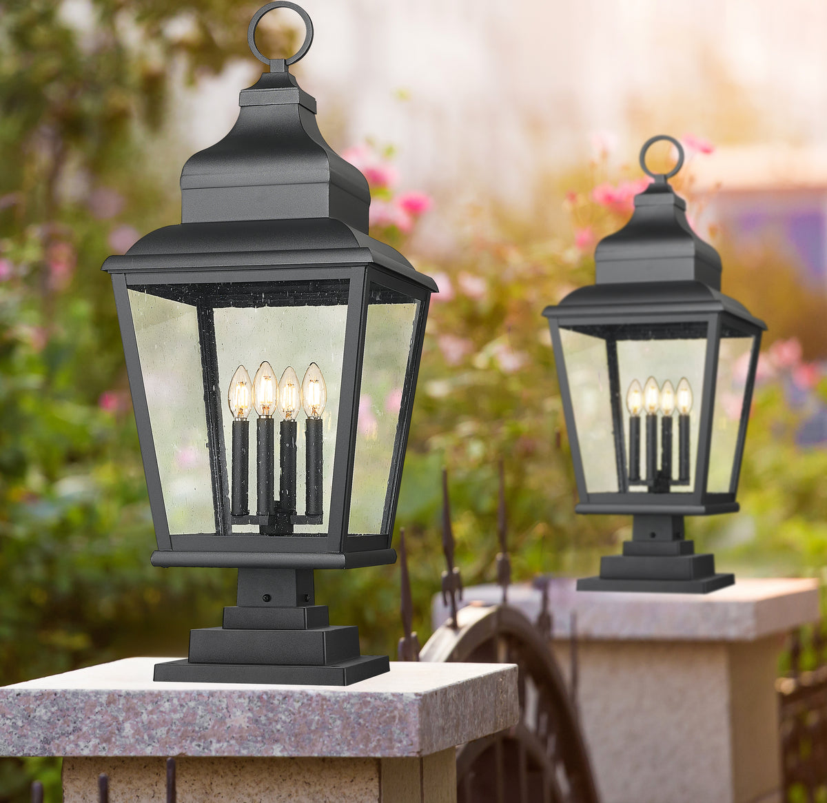 Raphael 4 Light Outdoor Pier Mounted Fixture
