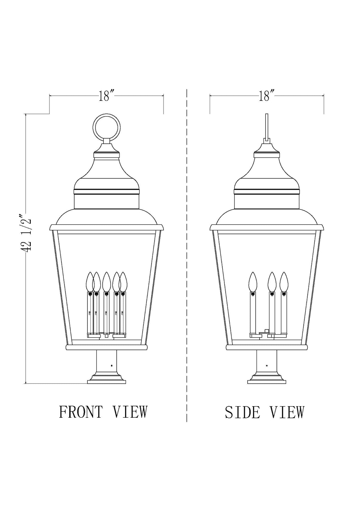 Raphael 5 Light Outdoor Pier Mounted Fixture
