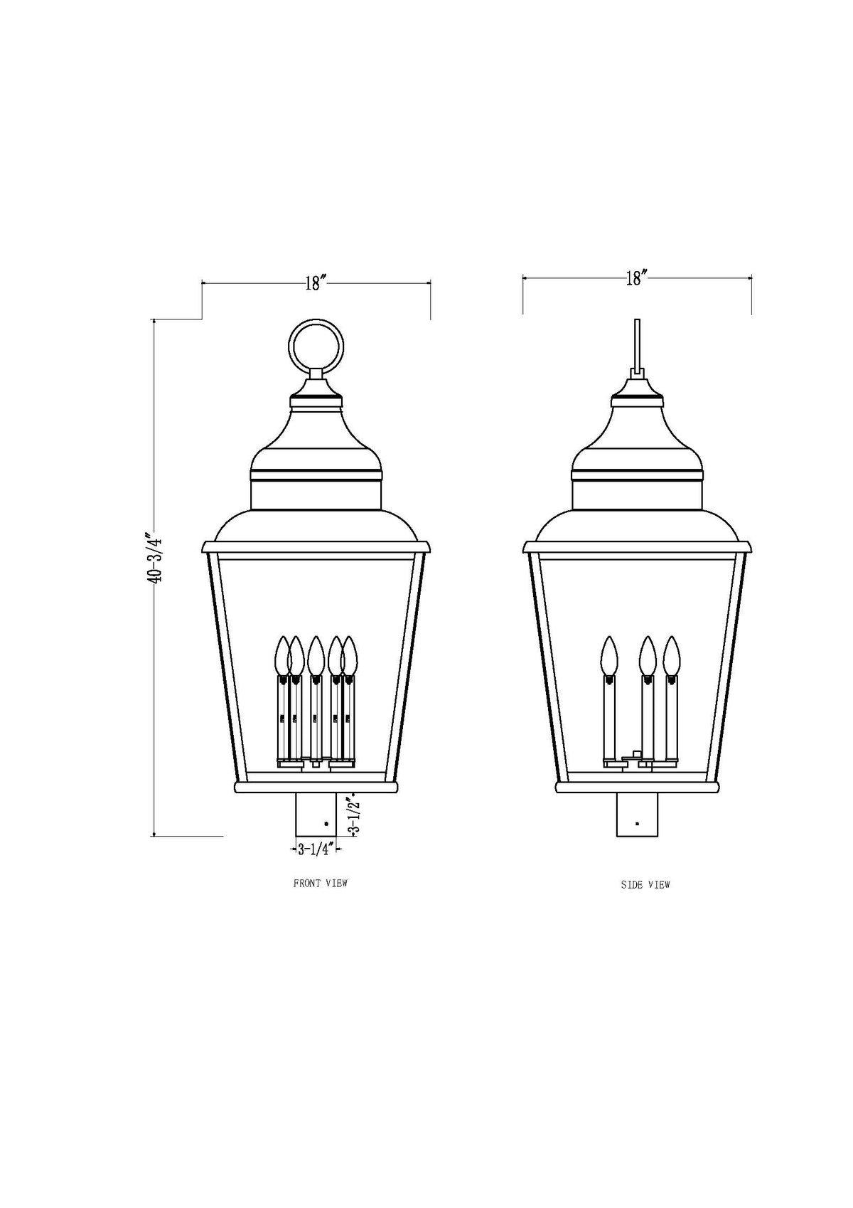 Raphael 5 Light Outdoor Post Mount Fixture