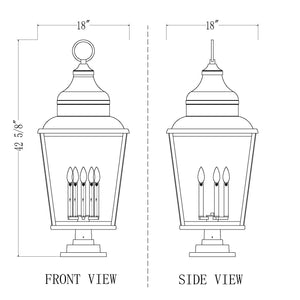 Raphael 5 Light Outdoor Pier Mounted Fixture