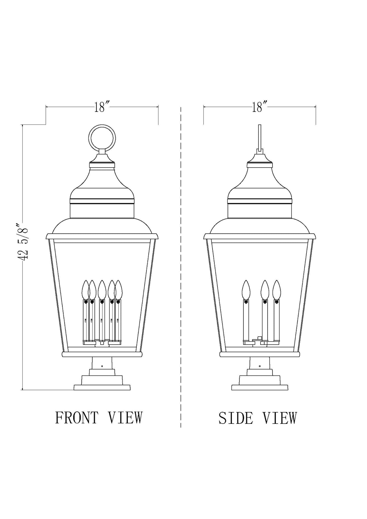 Raphael 5 Light Outdoor Pier Mounted Fixture