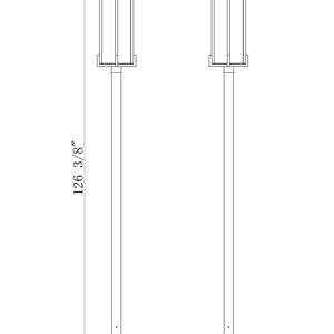 Fortis 3 Light Outdoor Post Mounted Fixture