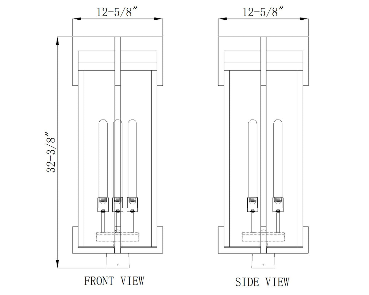 Fortis 3 Light Outdoor Post Mount Fixture
