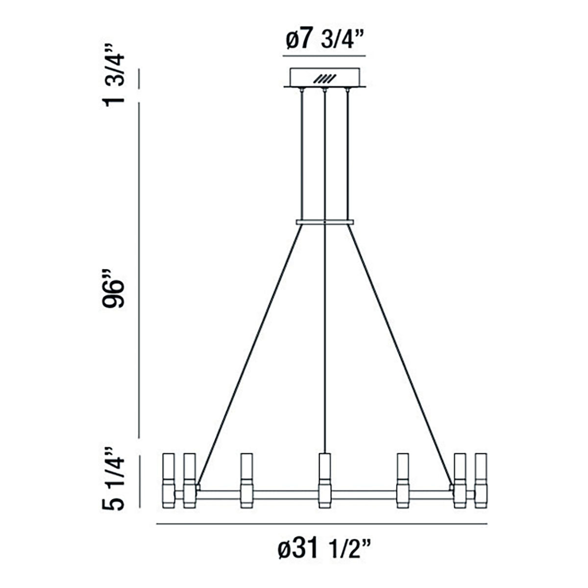 Albany 12-Light 32" Integrated LED Chandelier