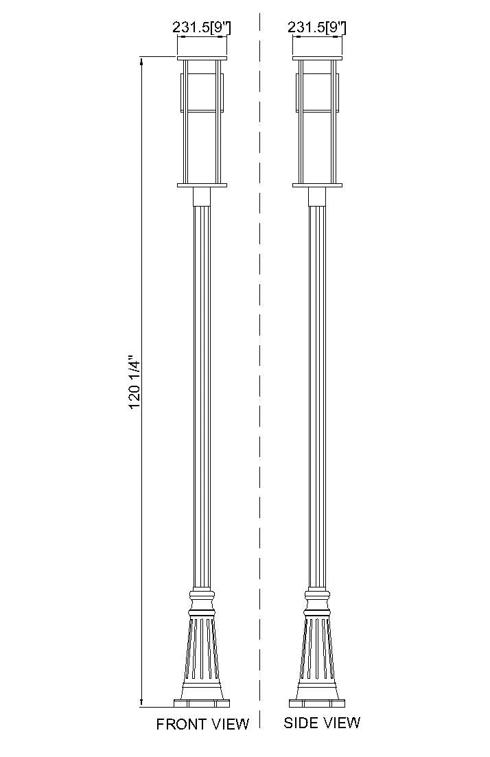 Luca 1 Light Outdoor Post Mounted Fixture