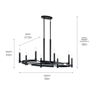 Tolani Oval Chandelier 8Lt