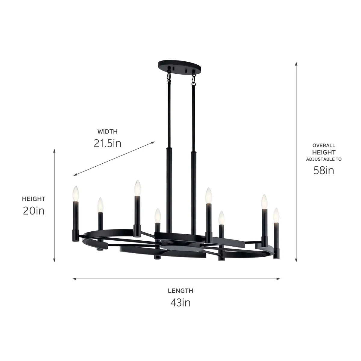 Tolani Oval Chandelier 8Lt