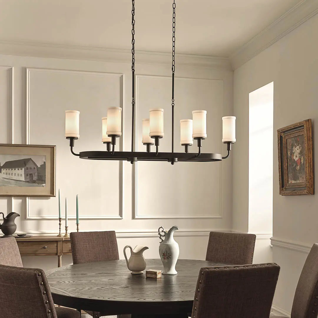 Vetivene Linear Chandelier 8Lt