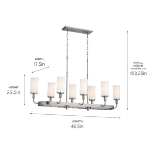 Vetivene Linear Chandelier 8Lt