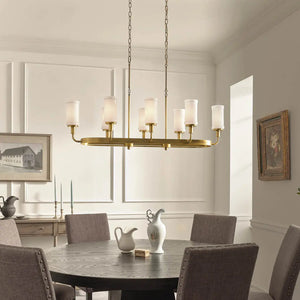 Vetivene Linear Chandelier 8Lt