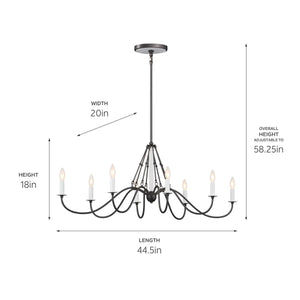 Freesia Oval Chandelier 8Lt