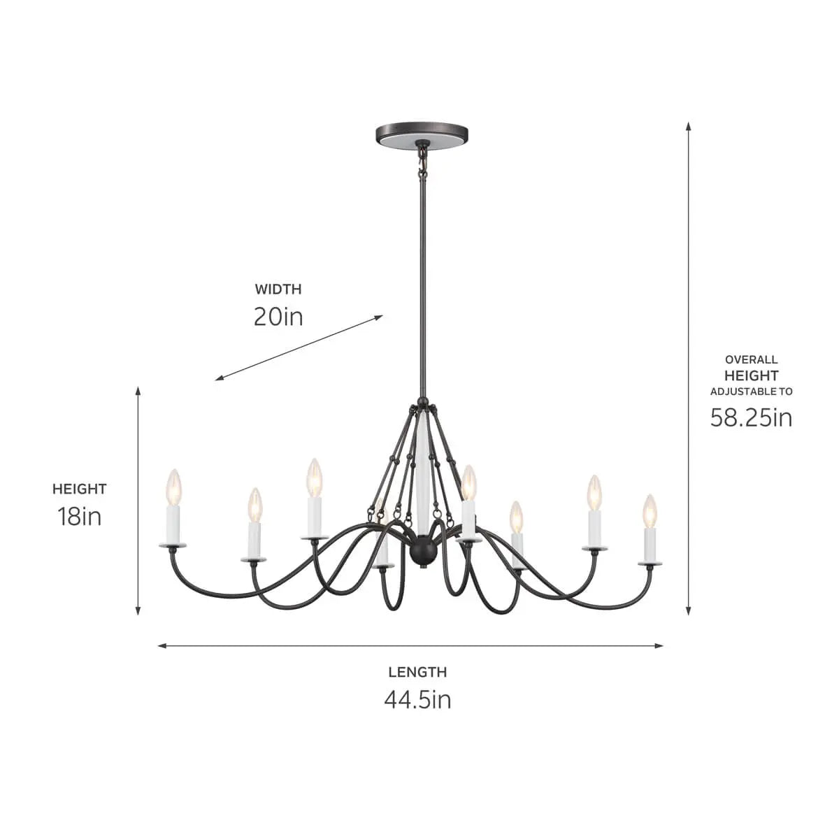 Freesia Oval Chandelier 8Lt