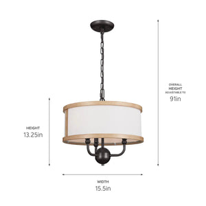 Heddle Chandelier/Semi Flush 3Lt