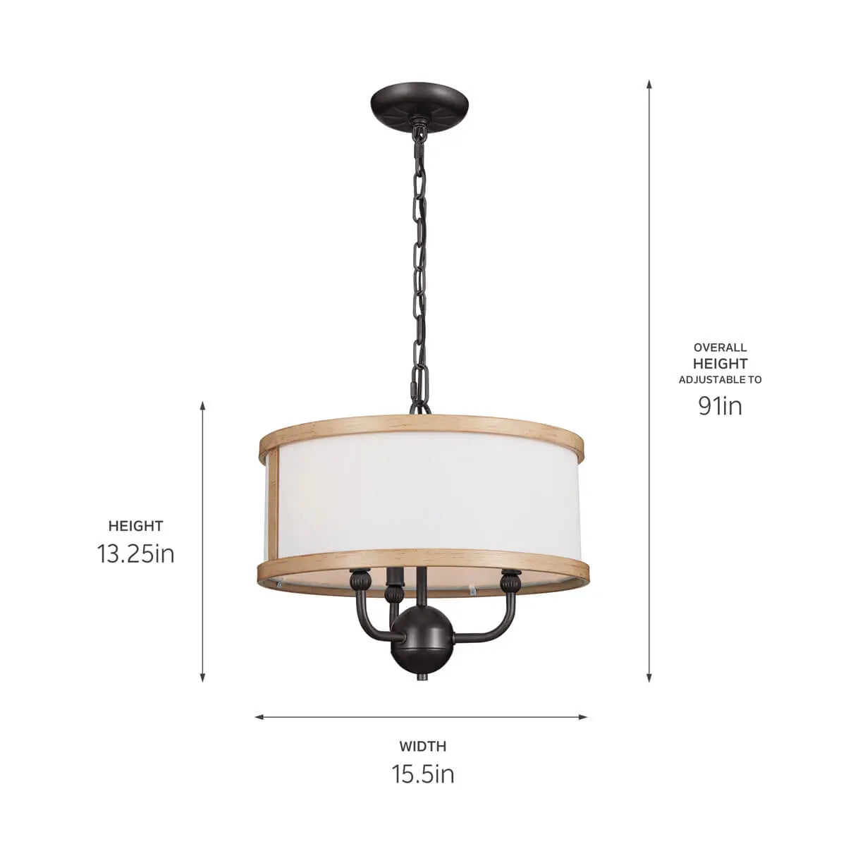 Heddle Chandelier/Semi Flush 3Lt