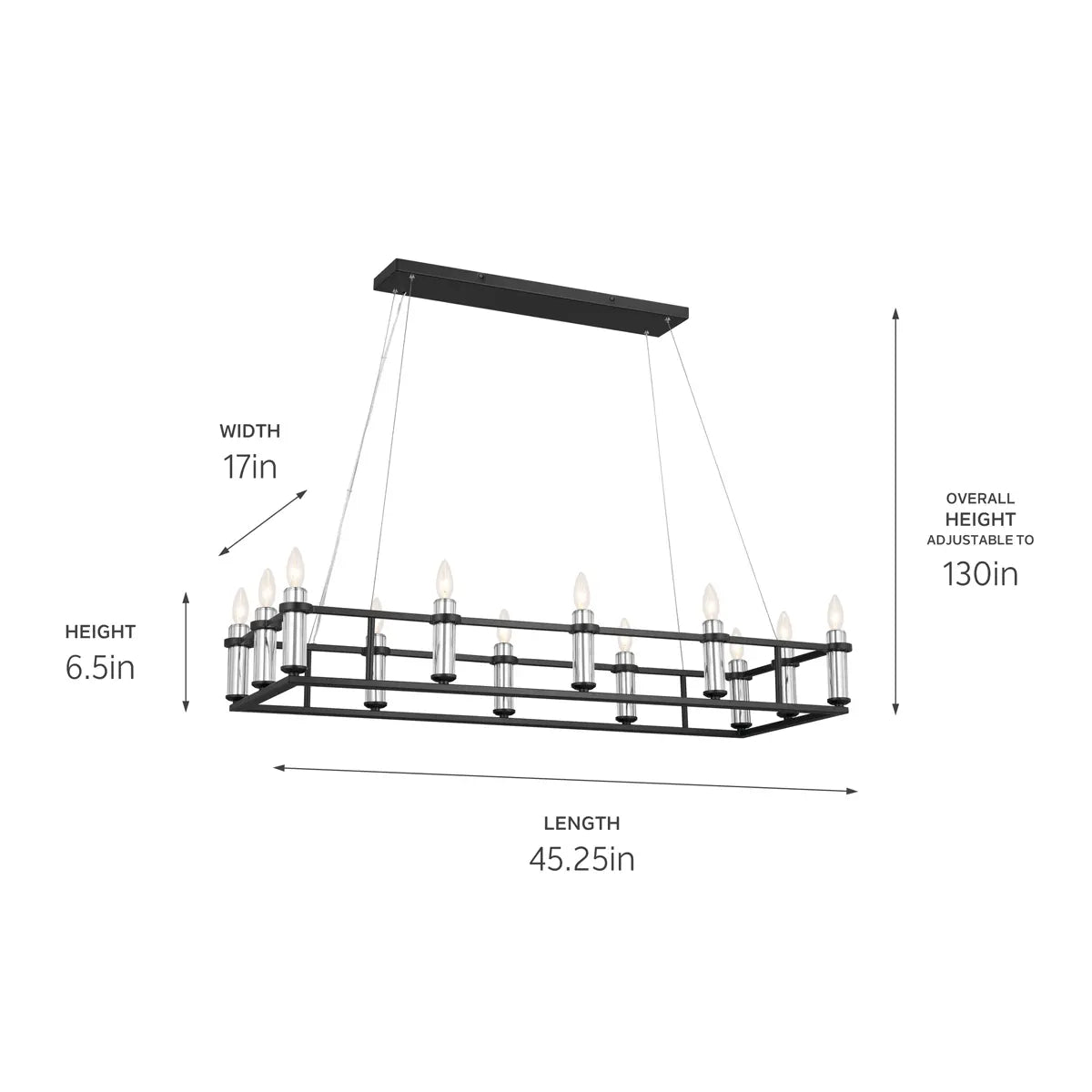 Rosalind Linear Chandelier 12Lt