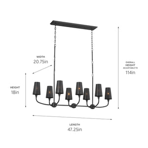 Adeena Linear Chandelier 8Lt