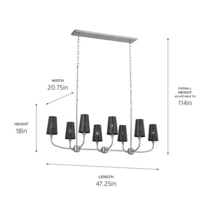 Adeena Linear Chandelier 8Lt