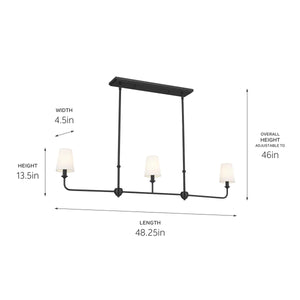 Pallas Linear Chandelier 3Lt