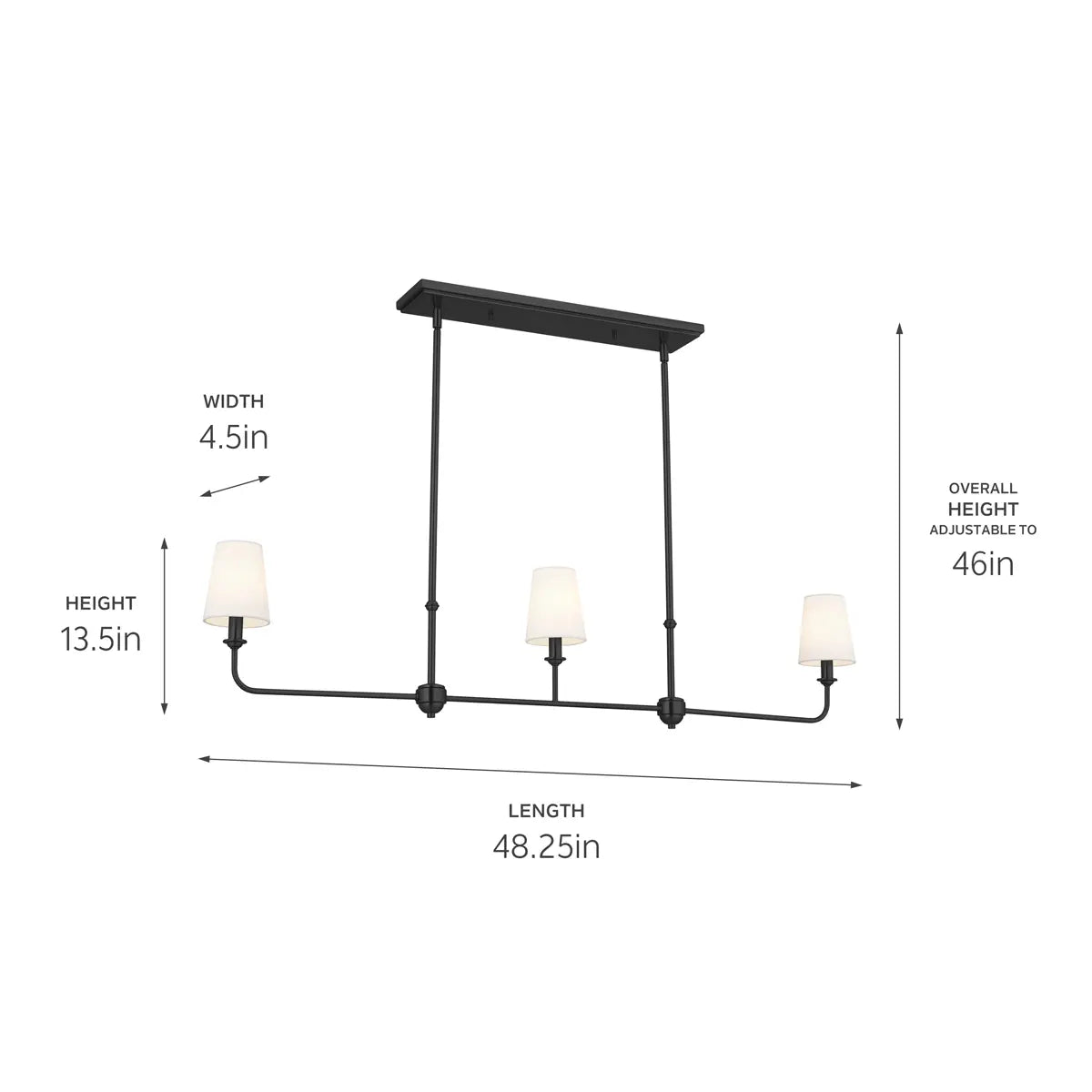 Pallas Linear Chandelier 3Lt