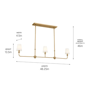 Pallas Linear Chandelier 3Lt