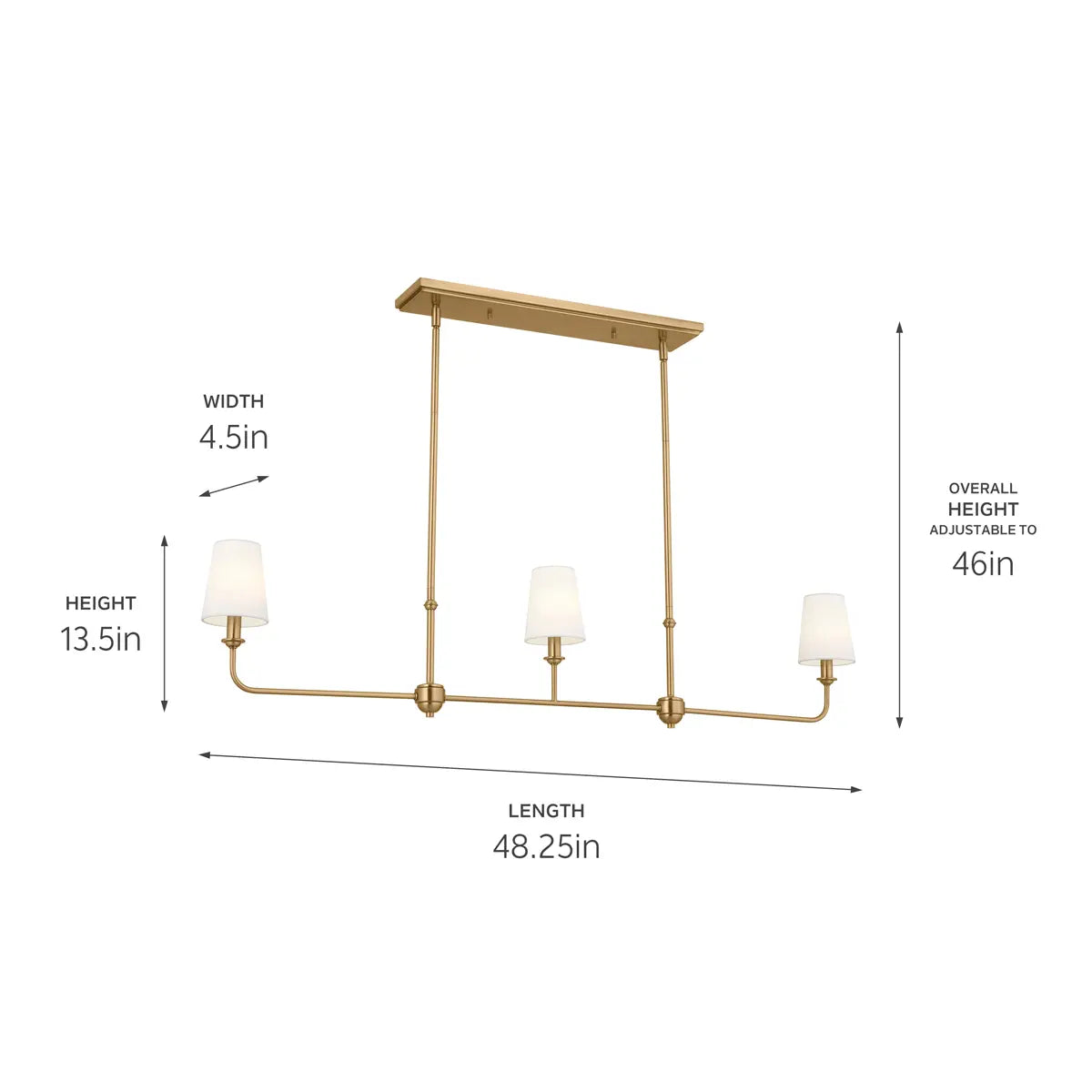 Pallas Linear Chandelier 3Lt